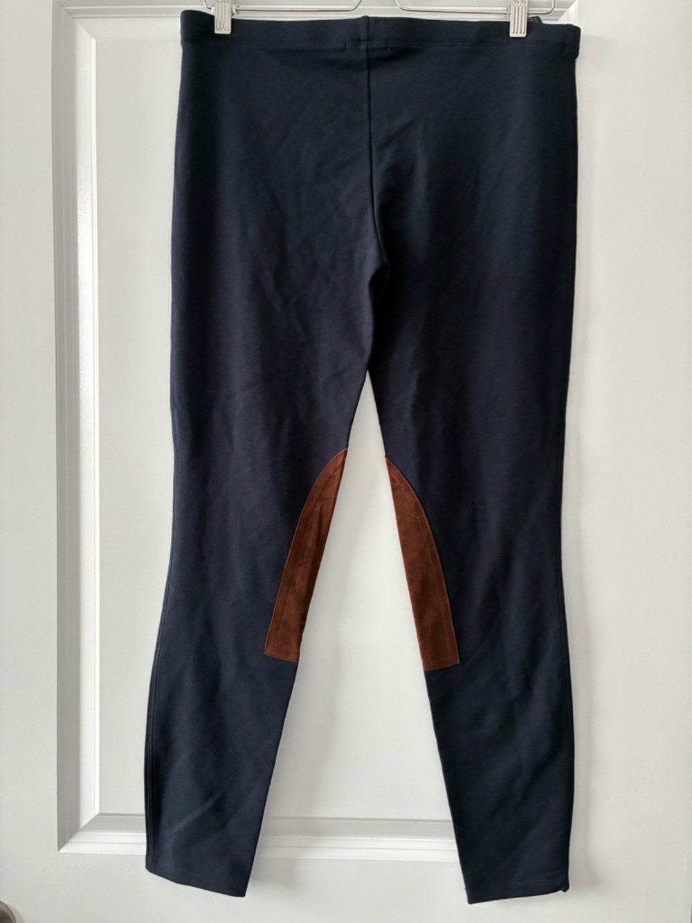 Polo Ralph Lauren Size L Skinny Riding Leggings with Sheep Leather - Navy/Brown - Picture 5 of 11